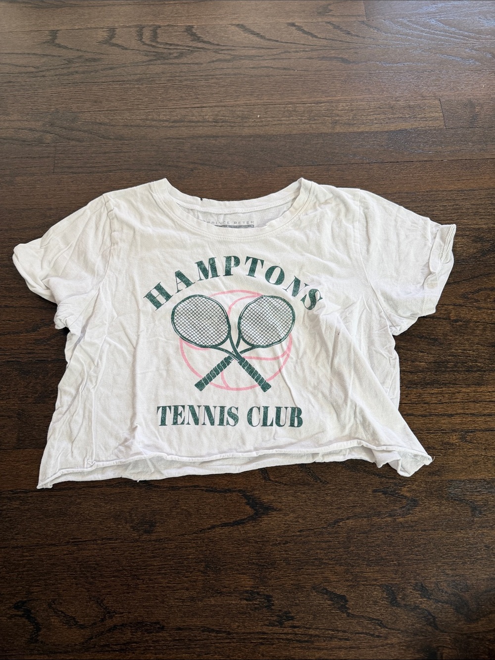 Prince Peter Collection Girls Hamptons White Graphic Crop Tee Size Large